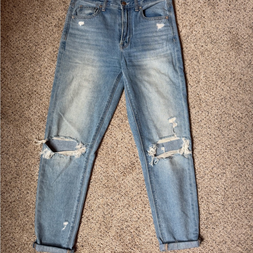 AE Stylish Blue Distressed Women's Jeans